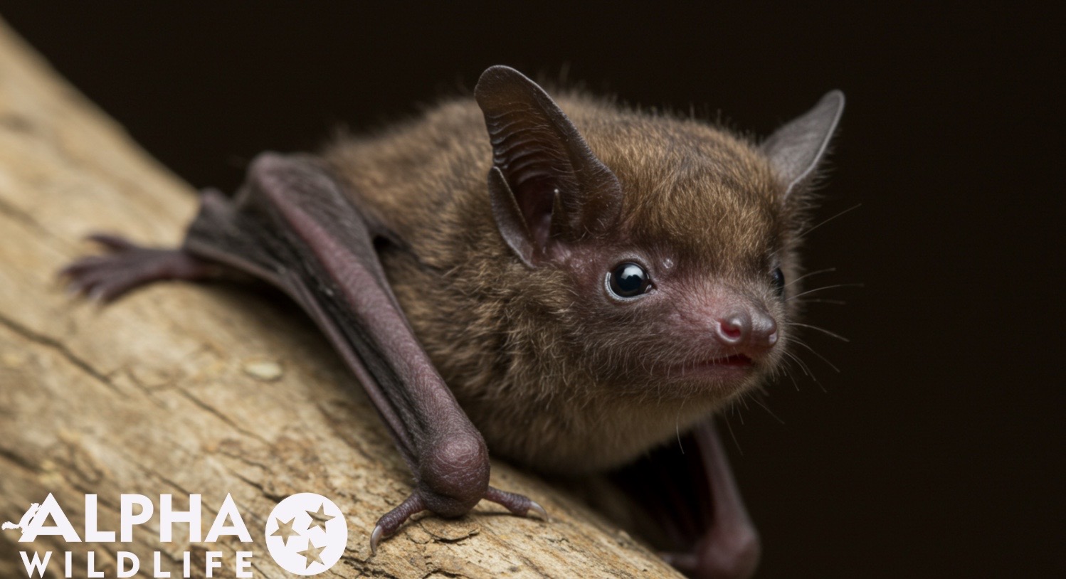 Bat roosting on tree